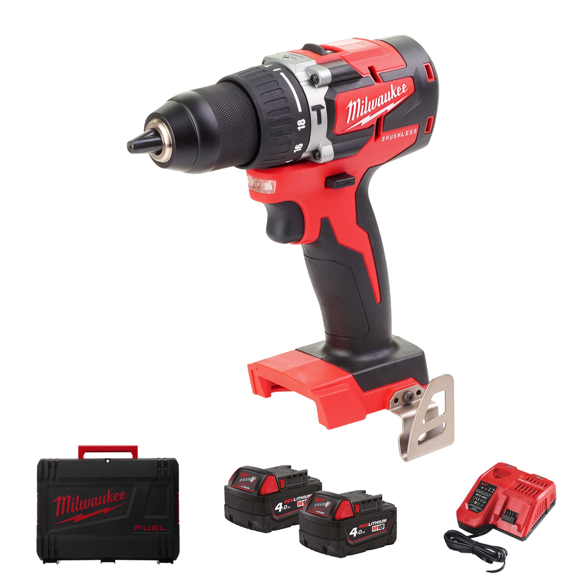 Trapano con percussione Milwaukee M18 CBLPD-402C